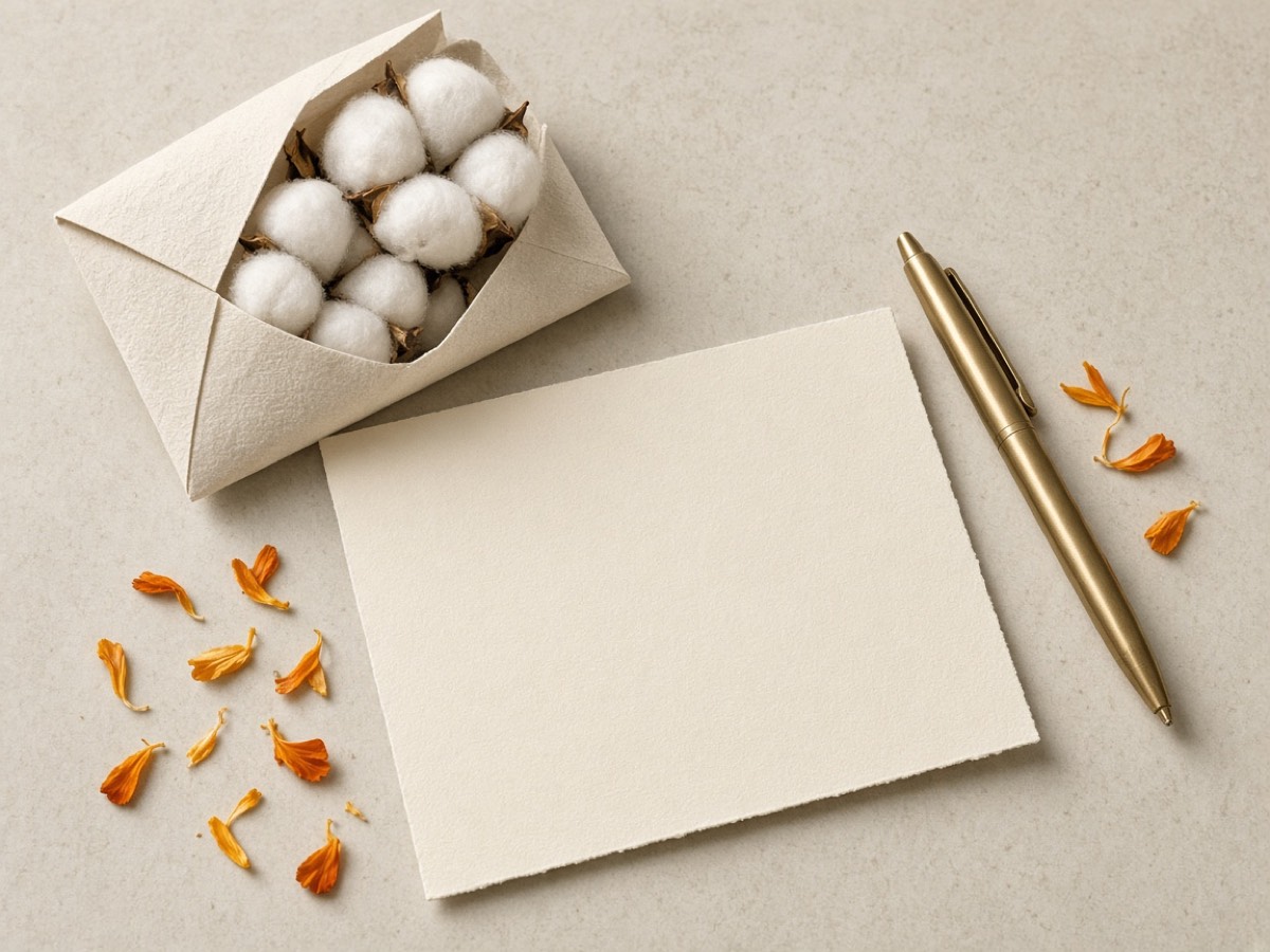 A blank cream card and an envelope. This is not a preview of a template.